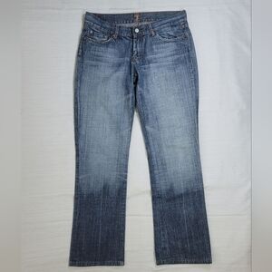 7 for all mankind Dojo Argyle Jeans Womens 30 Blue Boot Cut Distressed USA